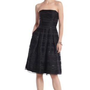WHBM Fit & Flare Strapless Black Dress 2